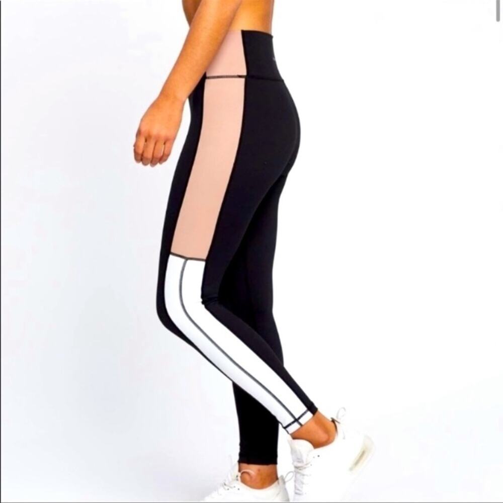 All Fenix Heidi Block 7/8 Legging Black/Blush XS NEW